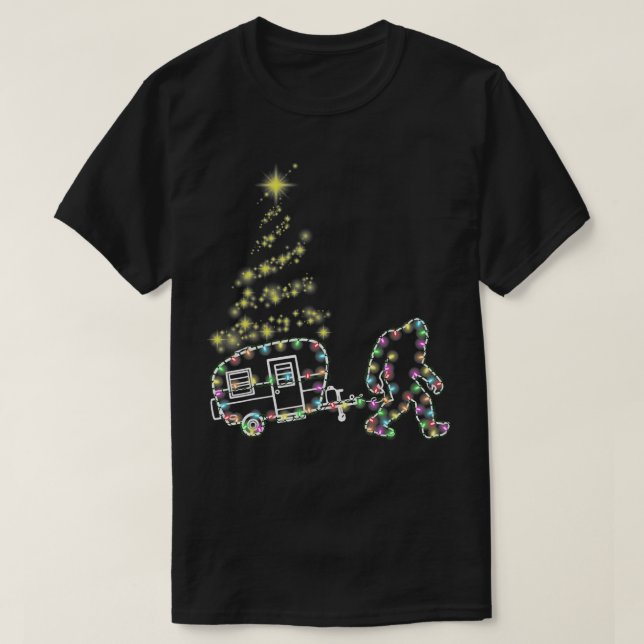 T-shirt Bigfoot Camping Remorque de Noël Camper Xma (Design devant)