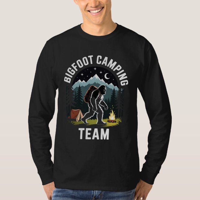T-shirt Bigfoot Camping Team Shirt, Funny Sasquatch Campfi (Devant)