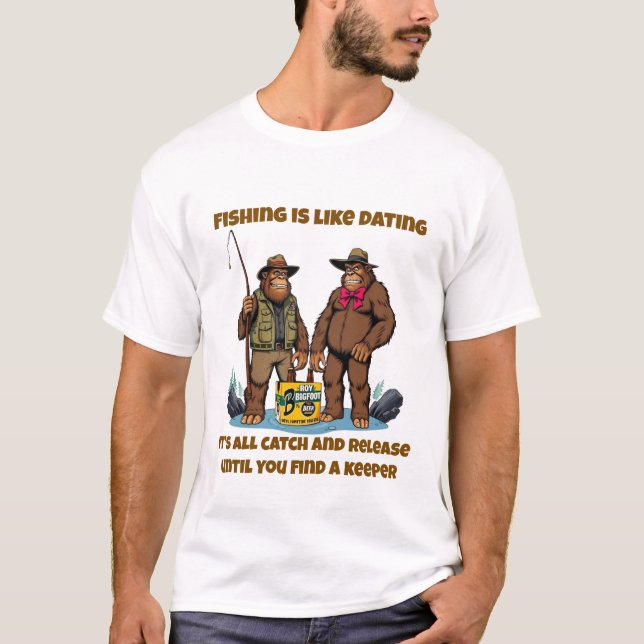T-shirt Bigfoot Catching A keeper (Devant)