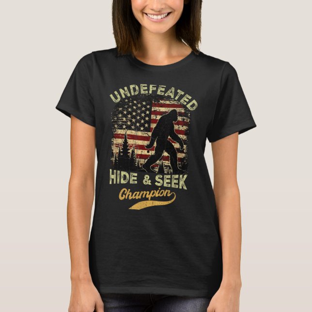 T-shirt Bigfoot champion de cache-cache drôle de sasquatch (Devant)
