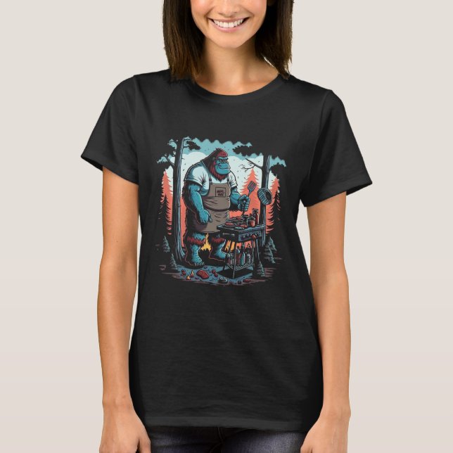 T-shirt Bigfoot Chef Grill Bbq Master Byrbecue (Devant)