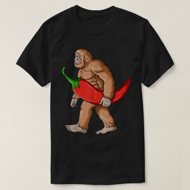 T-shirt Bigfoot Chili Pepper Sasquatch Mexicain Jalapeno (Design devant)