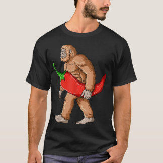T-shirt Bigfoot Chili Pepper Sasquatch Mexicain Jalapeno