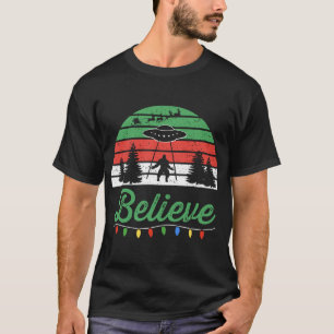 T-shirt Bigfoot Croyez Aliens OVNI Père Noël Reindeer Ch