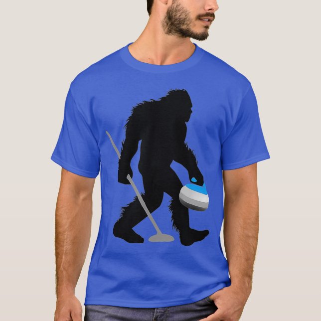 T-shirt Bigfoot Curling Cryptid Sweeper Sasquatch Curler (Devant)