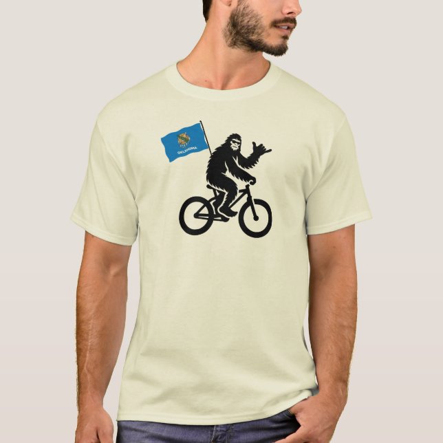 T-shirt Bigfoot Cyclisme Drapeau de l'Oklahoma (Devant)