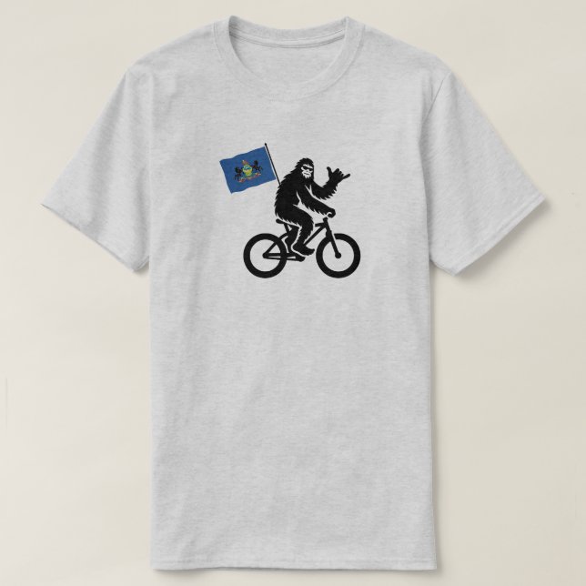 T-shirt Bigfoot Cyclisme Drapeau de Pennsylvanie (Design devant)