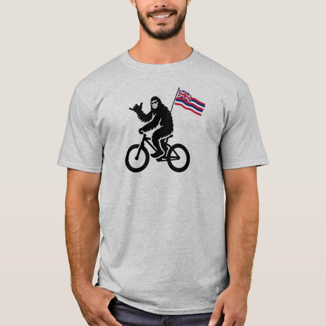 T-shirt Bigfoot Cyclisme Drapeau d'Hawaii (Devant)