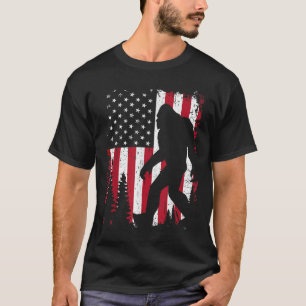 T-shirt Bigfoot de l'American Flag Kids 4th July USA Patri