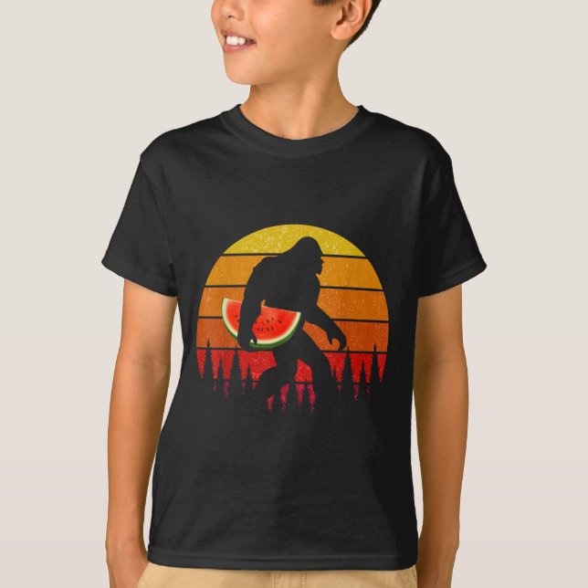 T-shirt Bigfoot drôle avec tranche de pastèque Melon Été (Devant)
