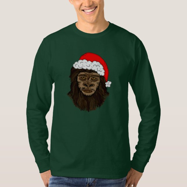 T-shirt Bigfoot drôle Dans Santa Hat Sasquatch Humour T-Sh (Devant)