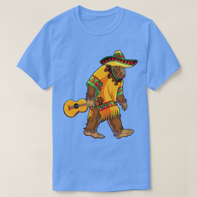 T-shirt Bigfoot El Squatcho Cinco De Mayo Mexicain Poncho  (Design devant)