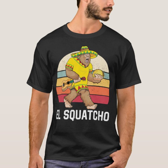 T-shirt Bigfoot El Squatcho Cinco de Mayo Mexican Poncho S (Devant)