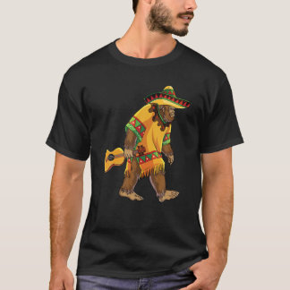 T-shirt Bigfoot El Squatcho Mexicain Poncho Sombrero Cinco