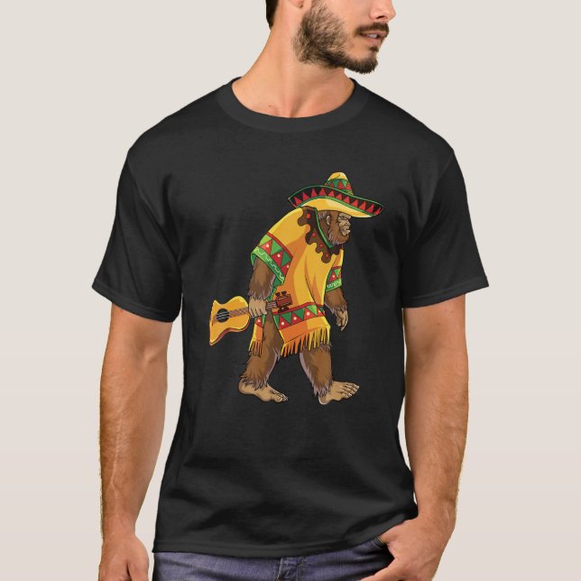 T-shirt Bigfoot El Squatcho Mexicain Poncho Sombrero Cinco (Devant)