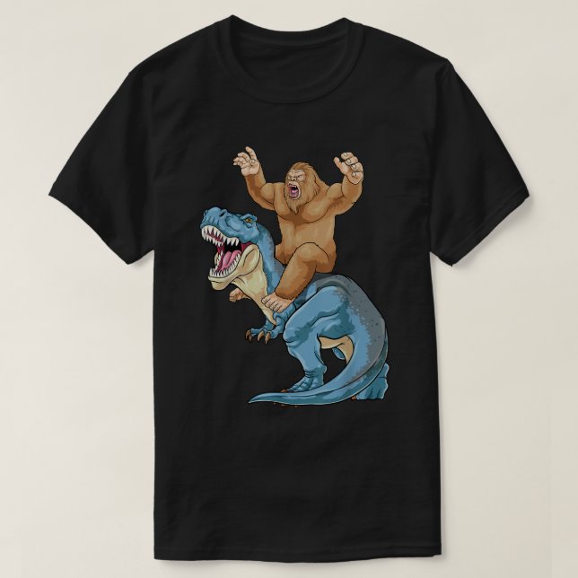 T-shirt Bigfoot équitation Dinosaur T Rex Cute Sasquatch D (Design devant)