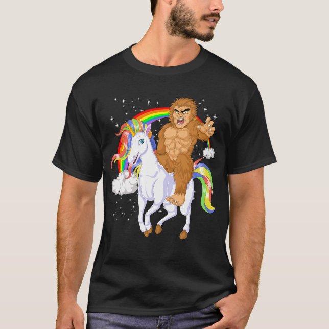 T-shirt bigfoot équitation licorne (Devant)
