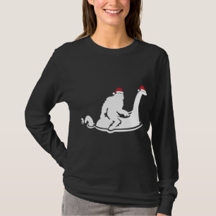 T-shirt Bigfoot équitation Loch Ness Monster Noël Funny X