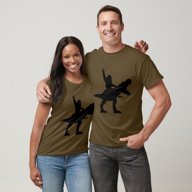 T-shirt Bigfoot équitation T-Rex (Unisexe)