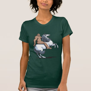 T-shirt Bigfoot équitation une licorne
