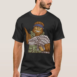 T-shirt Bigfoot Esturgeon Pêche Selfie Drôle