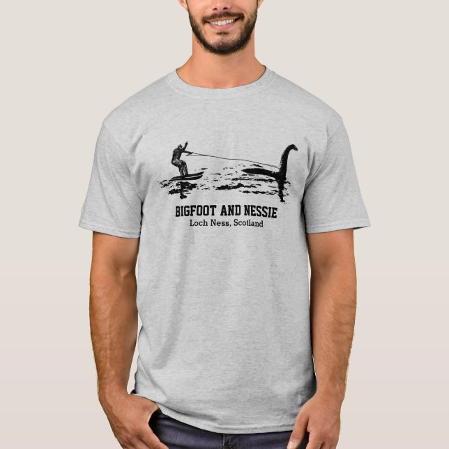 T-shirt Bigfoot et Nessie Loch Ness Texte personnalisé (Devant)