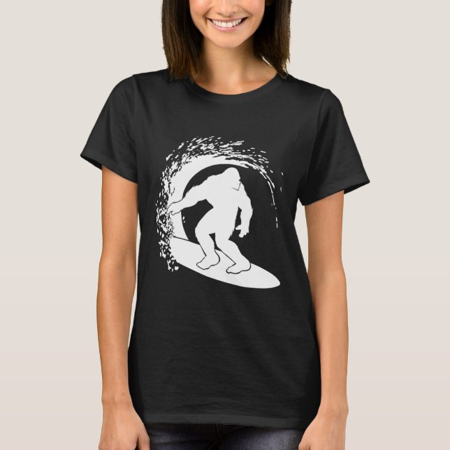 T-shirt Bigfoot faisant du Surf  (Devant)