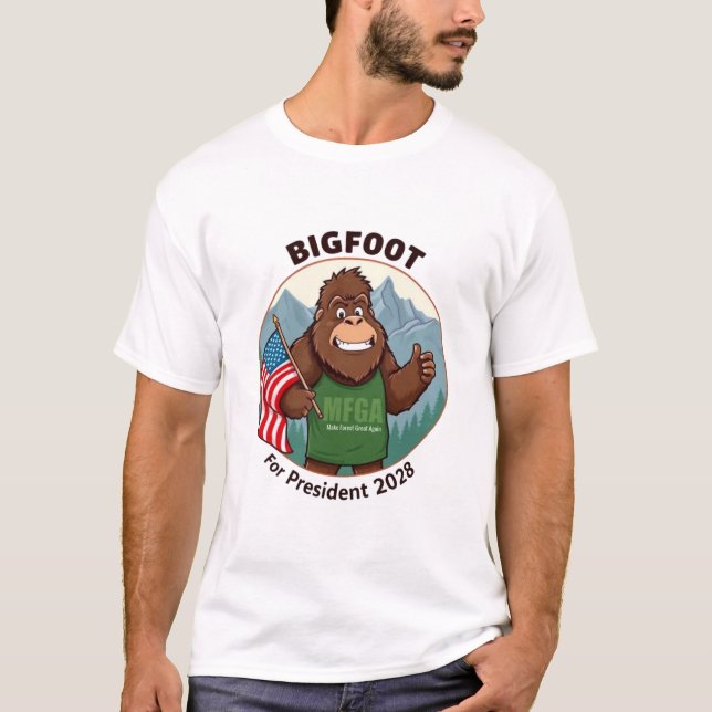 T-shirt Bigfoot For President 2028 (Devant)