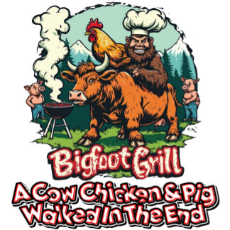 T-shirt Bigfoot Grill Une Vache poulet & Porc Promenade da