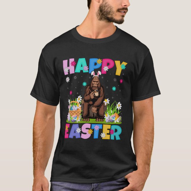 T-shirt Bigfoot Happy Bunny de Pâques Bigfoot dimanche de  (Devant)