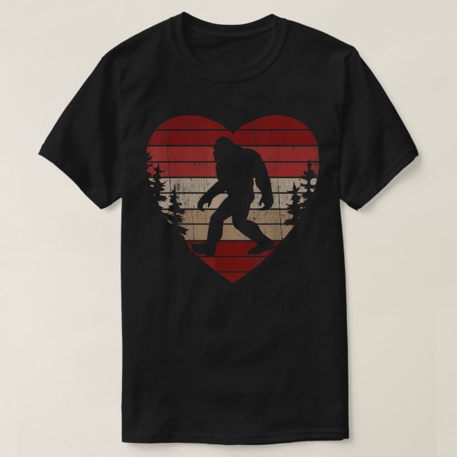 T-shirt Bigfoot Heart Valentine's Day Boys Girls Kids Love (Design devant)