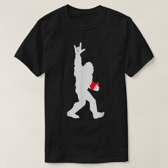 T-shirt Bigfoot Holt Coeur Valentines Jour Je T'Aime Ha (Design devant)