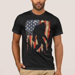 T-shirt Bigfoot je crois Sasquatch Drapeau américain USA