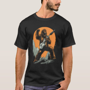 T-shirt Bigfoot Jouant de la Guitare Électrique Drôle de S