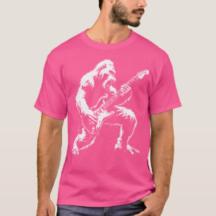 T-shirt Bigfoot Jouant de la Guitare Groupe de Musique Roc