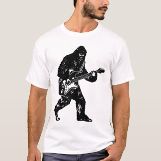T-shirt Bigfoot jouant la guitare électrique Sasquatch V