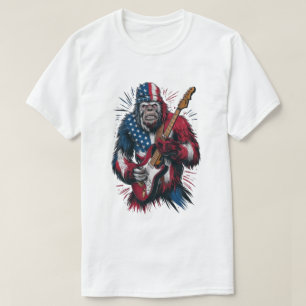 T-shirt Bigfoot joue la guitare électrique