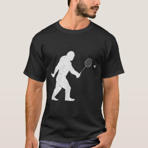 T-shirt Bigfoot Jouer Volant de badminton drôle Badminton