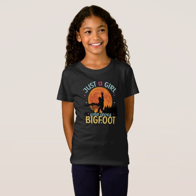 T-Shirt Bigfoot Juste Une Fille Qui Aime Sasquatch (Devant entier)