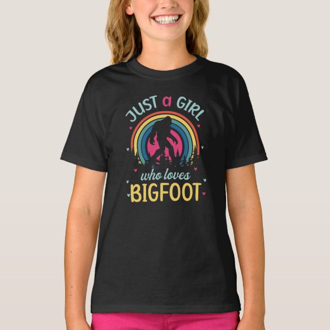T-shirt  Bigfoot Juste Une Fille Qui Aime Sasquatch (Devant)