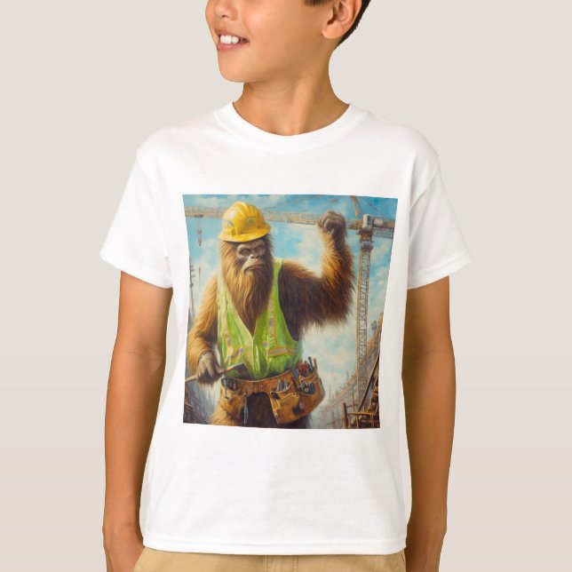 T-shirt Bigfoot le travailleur du bâtiment (Devant)
