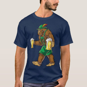 T-shirt Bigfoot Lederhosen Oktoberfest Hommes Prost Bière
