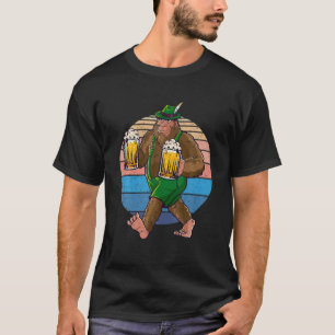 T-shirt Bigfoot Lederhosen Vintage Oktoberfest Hommes Femm