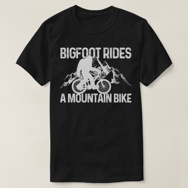 T-shirt Bigfoot Marche Un VTT Funny VTT Vélo MTB (Design devant)