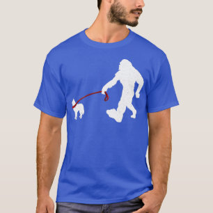 T-shirt Bigfoot Marcher Avec Chien Sibérien Husky Drôle Bi