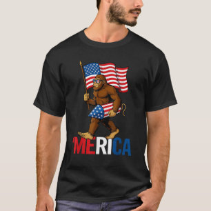 T-shirt Bigfoot Merica Fireworks Drapeau américain Patriot