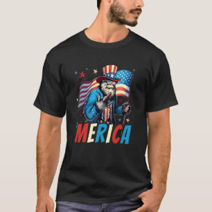 T-shirt Bigfoot Merica Rock Drapeau Américain Sasquatch 4