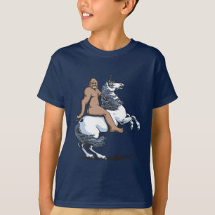 T-shirt Bigfoot montant une licorne