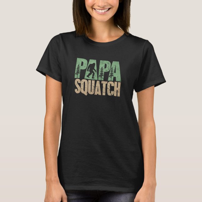 T-shirt Bigfoot Papa Chemise Papa Papa Sasquatch Yeti Adve (Devant)