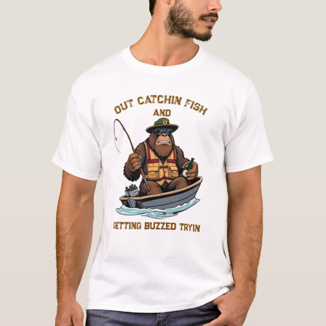 T-shirt Bigfoot Pêche et Boisson (Devant)